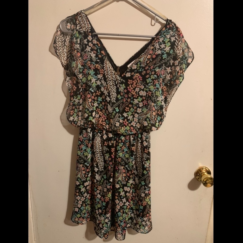 Black floral dress